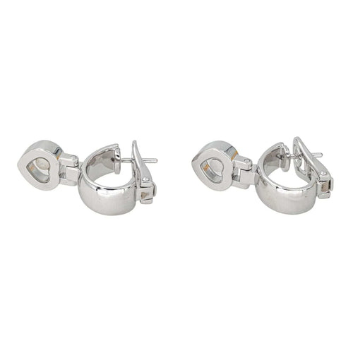 Boucles d'oreilles Chopard Boucles d'oreilles Happy Diamond  Or blanc Diamant 58 Facettes 4410625CN