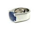 Bague 55 CARTIER. Collection "Tankissimo", bague or blanc et calécdoine 58 Facettes