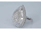 Bague 54 Bague entourage exclusive en or blanc en forme de larme avec diamants 58 Facettes 2039