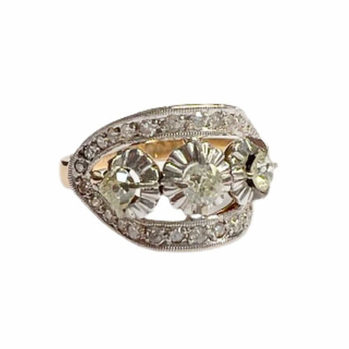 Bague BAGUE ART DÉCO, ÉPOQUE 1930-1935, OR 18 KT ET PLATINE AVEC DIAMANTS 58 Facettes Q169B