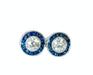 Boucles d'oreilles boucles d'oreilles en platine avec diamants et saphirs 58 Facettes Q97B