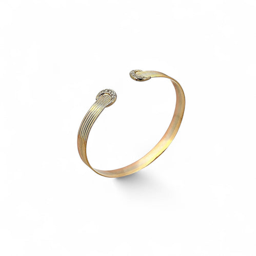 Bracelet Bracelet jonc 3 ors 18 carats et diamants 58 Facettes