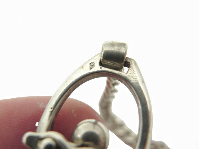 Collier rare vintage collier HERMES sautoir etrier gaetan de percin argent 800 58 Facettes 271808
