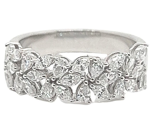 Bague Bague en or blanc avec diamants de 1.010 carats 58 Facettes