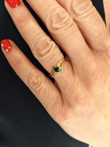 Bague 53 BAGUE MODERNE SAPHIR ET DIAMANTS 58 Facettes 087591