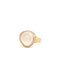 Bague 54 Bague en or rose 18 carats avec quartz blanc de 8,05 ct et diamant 58 Facettes