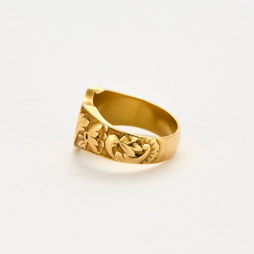 Bague 52.5 Bague Chevalière Ecusson Or 58 Facettes