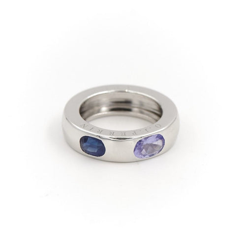 Bague 41 O.J. Perrin Bague Jonc  Or blanc Saphir, Tanzanite 58 Facettes 1582973CN
