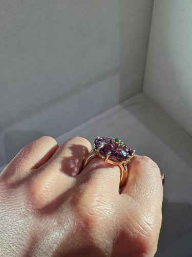 Bague 55 POMELLATO - BAGUE BAHIA OR ROSE - AMÉTHYSTES ET TSAVORITES 58 Facettes RÉF 1_0002311/2