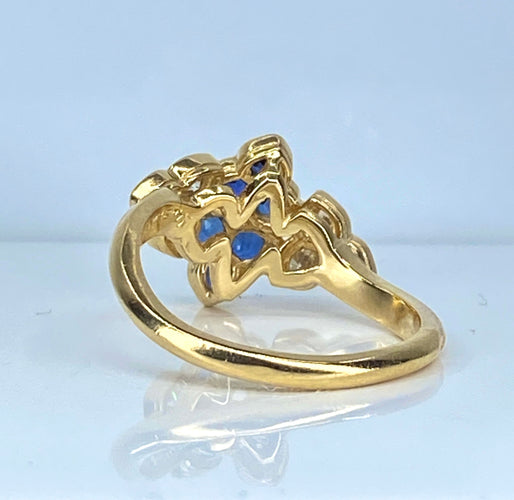 Mauboussin - Bague en or jaune 18 carats et saphirs et diamants