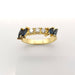 Bague 57 Bague or jaune saphirs et diamants 58 Facettes