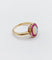 Bague 51 Bague marguerite antique or cabochon d'opale et rubis 58 Facettes A04407