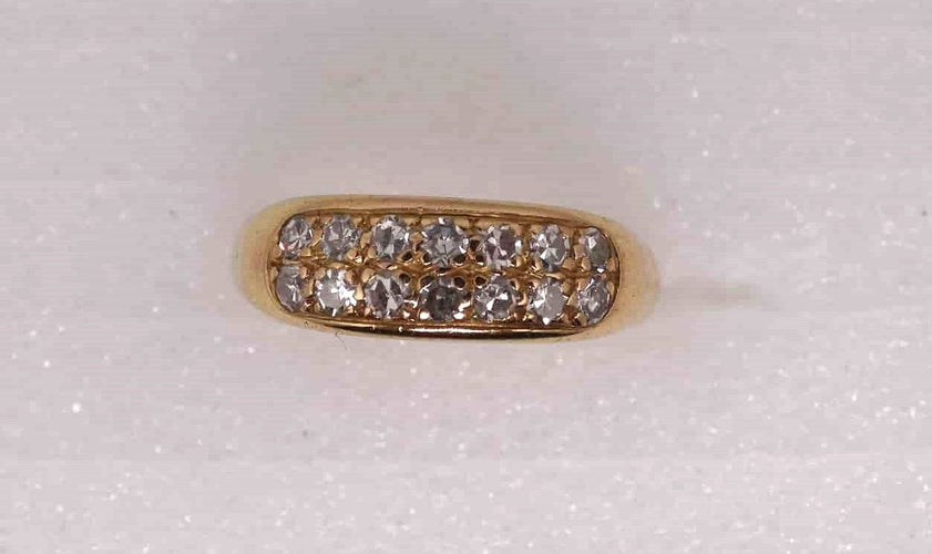 Bague 51 Bague Or pavé de Diamants 58 Facettes 12698