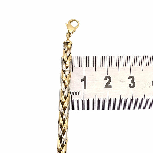 Collier Collier maille palmier en chute or deux tons 58 Facettes