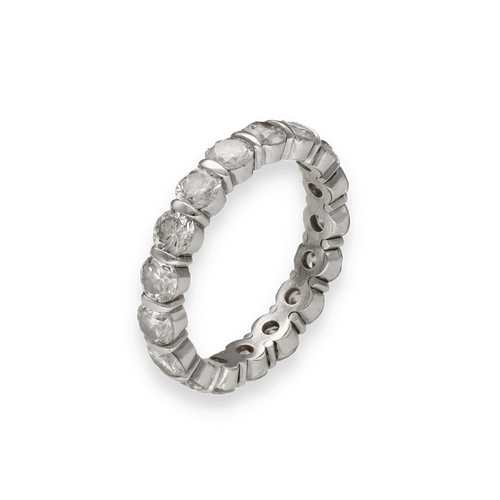 Bague 53 Alliance Or Gris 18k – 17 Diamants 2.90 cts H-VS – Sertie Bâtons – Taille 53 58 Facettes FB10846