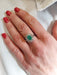 Ring 59 EMERALD AND DIAMOND POMPADOUR RING 58 Facettes 082781