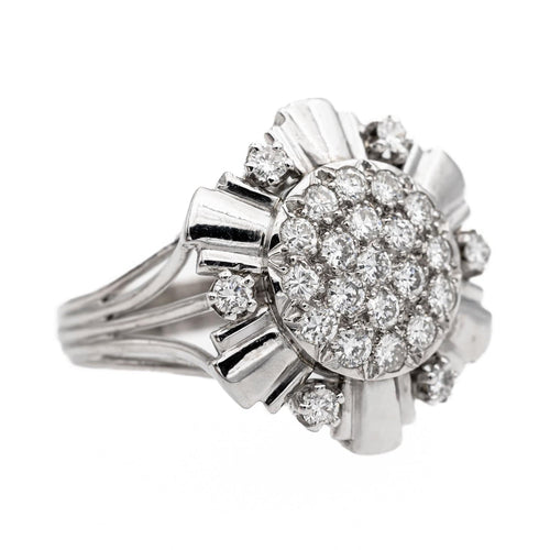 Bague Cocktail Or blanc Diamant