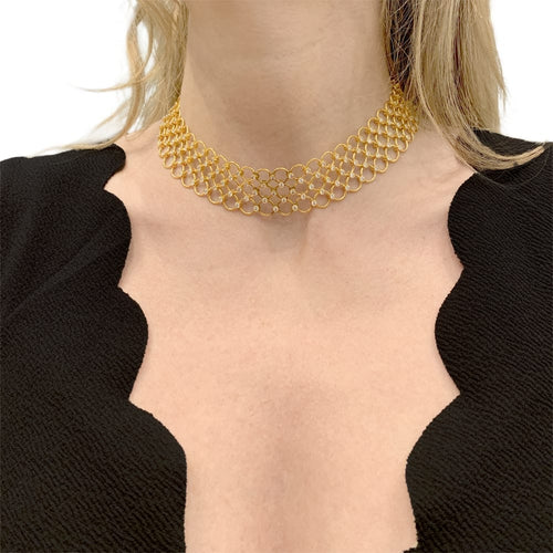 Collier Collier Tiffany & Co, or jaune et diamants. 58 Facettes 35060