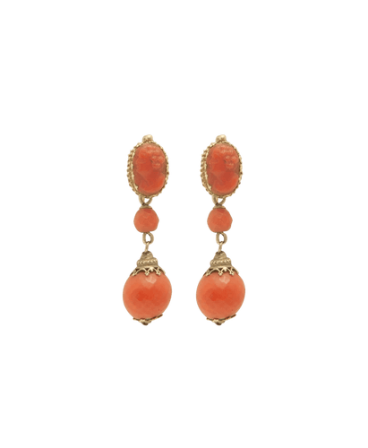 Pendentif Pendants d'oreille Rosen Or jaune 18K Semblant corail rose 58 Facettes BO210546/PENDANTSROSEN