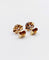 Puces d'oreilles antique or rose 18k fleurs et diamants taille roses (circa 1880 58 Facettes A06248
