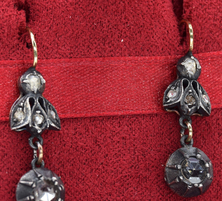 Boucles d'oreilles Boucles d'oreilles anciennes de l'époque victorienne 58 Facettes