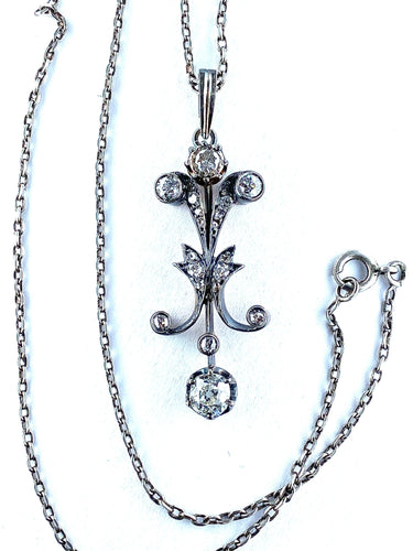 Pendentif Pendentif Or blanc Argent Diamants Epoque Napoléon III. 58 Facettes AB277