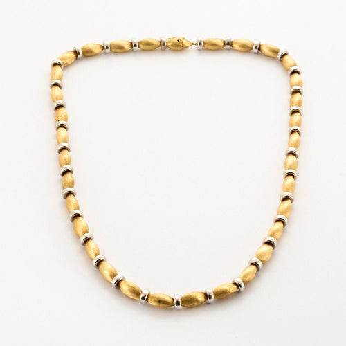 Collier Elégant Collier Or jaune Guilloché et Perles d'Or Gris 58 Facettes ENG10248