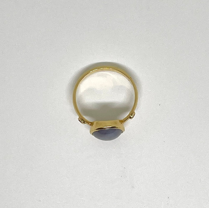 Bague vintage saphir étoilé et diamants