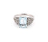 Bague vintage en or blanc avec aigue-marine de 2,40 ct et diamants de 0,25 ct