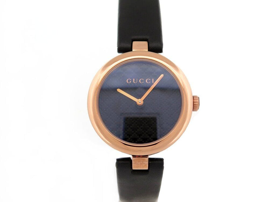 Montre montre GUCCI diamantissima 32 mm ya141401 quartz acier & cuir + boite 58 Facettes 264899