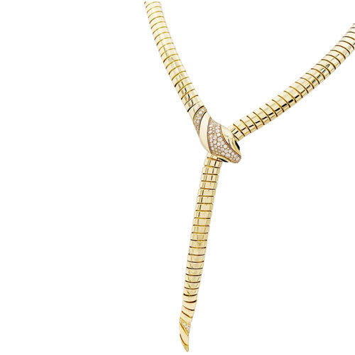 Collier Collier Bulgari, « Serpenti Tubogas », or jaune, diamants, onyx. 58 Facettes 35159