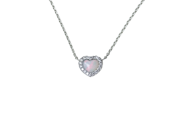 Collier Dior - Collier Happy Birth cœur opale et diamants en or blanc 18k 58 Facettes