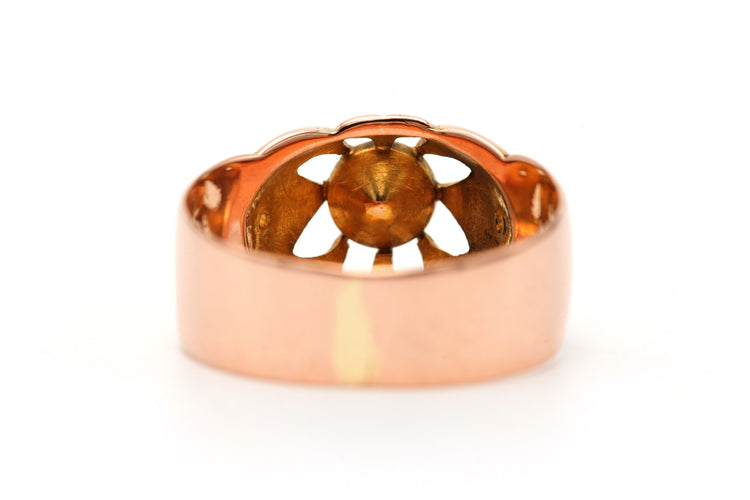 Bague 55 Bague Art Déco - Bague sertie d’un diamant taille rose en or jaune 58 Facettes B804