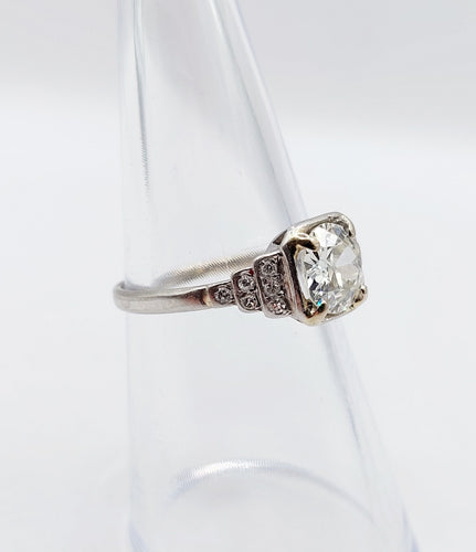 Bague 52 Bague solitaire art déco platine et diamant 58 Facettes A05698