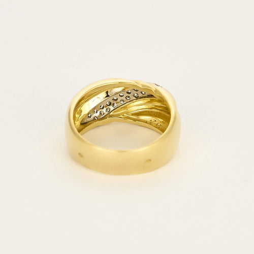 Bague jonc or jaune et diamants