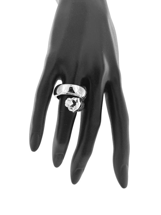 Bague 58.5 CARTIER - Bague Panthère Lakarda en or blanc, émeraudes et onyx 58 Facettes