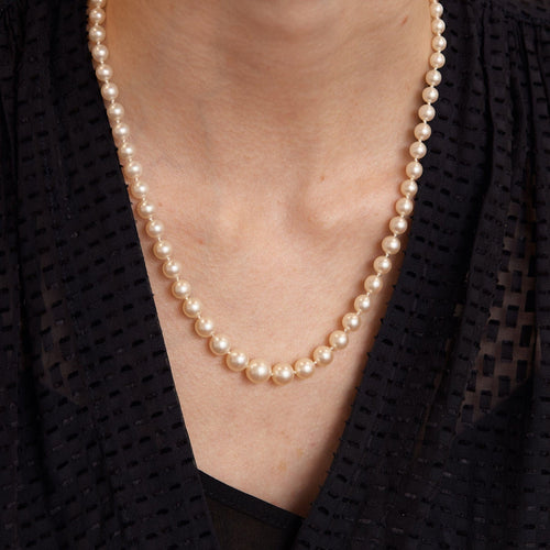 Collier COLLIER PERLES DE CULTURE FERMOIR EMERAUDE TAILLE MARQUISE 58 Facettes