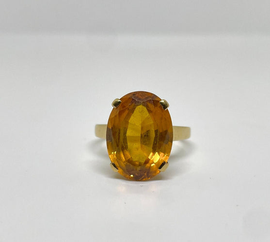 Bague 57 Bague cocktail citrine 7 carats 58 Facettes