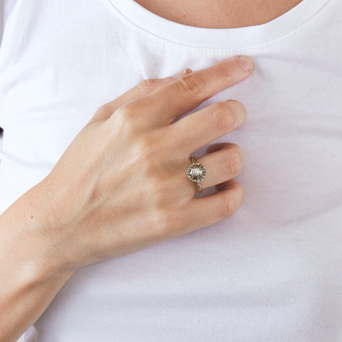 Bague 53 Bague Solitaire coupole diamant 0.40ct 58 Facettes LP40/10