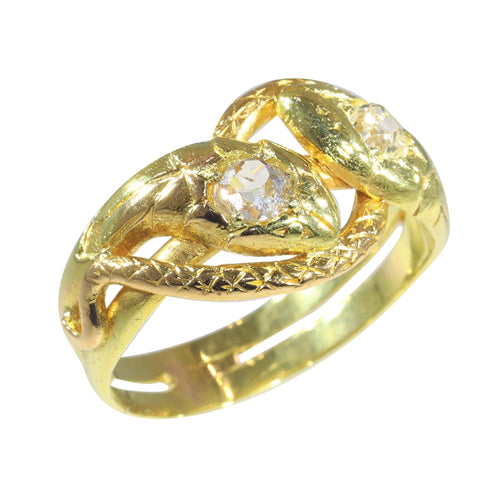 Bague 63 L'élégance de la nature : la bague serpent symbolique de 1900 58 Facettes 23107-0044