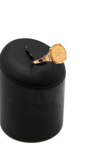 Bague 57 Bague pièce 2 pesos mexicain or jaune 58 Facettes 250356
