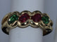 Bague 53.5 Bague en or jaune rubis et émeraude 58 Facettes BA-54