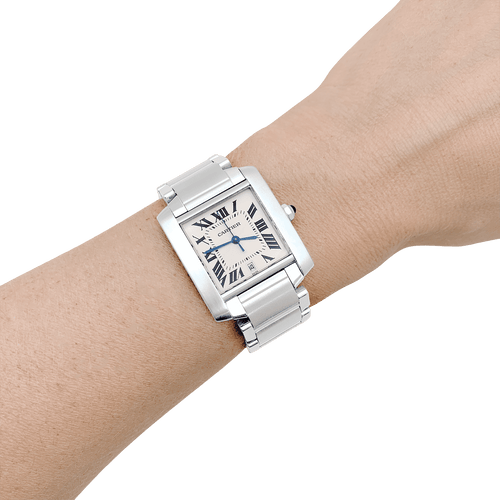 Montre Montre Cartier, "Tank Française", acier. 58 Facettes 34714