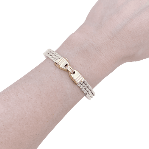 Bracelet Bracelet vintage Fred, "Force 10", or et acier. 58 Facettes 34530