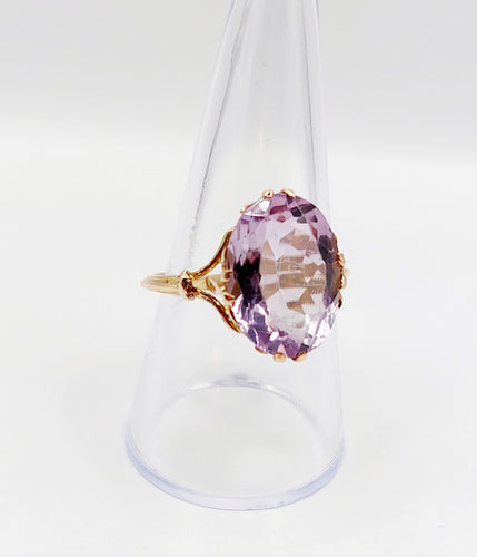 Bague 60 Bague cocktail or rose améthyste (circa 1900) 58 Facettes A05941