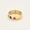 Bague 56 Anneau en or jaune, saphir et rubis 58 Facettes CHA57092