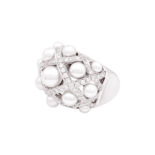 Bague 52 Bague CHANEL, "Baroque", or blanc, diamants. 58 Facettes 34525