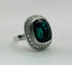 Bague 55 Bague en platine avec diamants et tourmaline naturelle 58 Facettes 50248