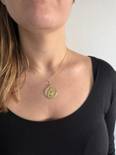 Pendentif Médaille Saint Antoine or rose et or jaune 58 Facettes