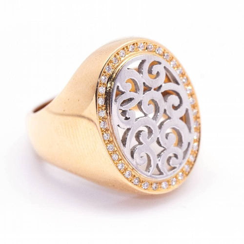 Bague 56 Bague SIGNAL en or bicolore et diamants 58 Facettes D364832FV